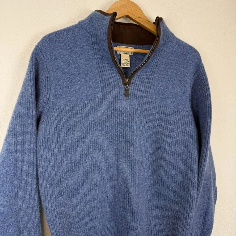 LL Bean Wool Waterfowl Quarter Zip Sweater Size‎ Medium